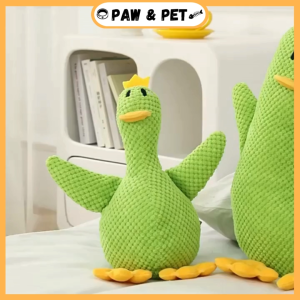 Green Duck Toys Bite-Resistant Pet Sound Plush Toys Teeth Cleaning Interactive Toys Cat & Dogs