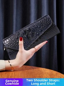 SIFULUN | Crocodile Pattern Genuine Leather Evening Clutch