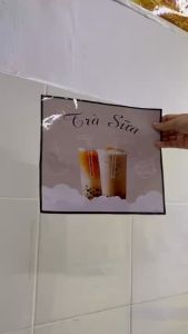 Tranh DÁN quán CF  TRÀ SỮA ĐỒ ĂN...