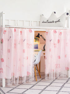 ผ้าคลุมเตียงแบบมีตาข่ายสำหรับนักเรียนหญิงในหอพักนักศึกษา ผ้าคลุมเตียงแบบมีความเป็นส่วนตัว คลุมเตียงแบบมีชั้นบนและชั้นล่าง