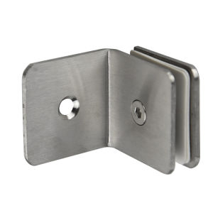 Square Stainless Glass Clamp Single / Double Side Glass Clip for Tempered Glass Cabinet Bar Counter