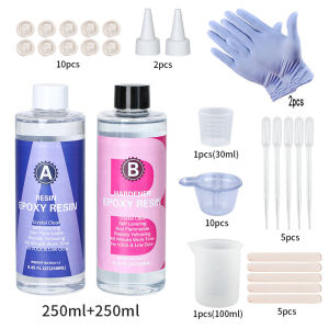1:1 Crystal Clear Epoxy Resin Kit High Gloss & Bubbles Free Art Resin Supplies for Coating and Casting Craft DIY Jewelry Making