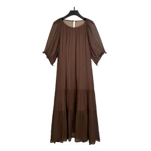 NASANYUE | Elegant Slimming Brown Long Dress