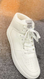 DILOOK S057 Sepatu Sneakers Casual Pria Putih Polos Sepatu Cowok High Top Clean Kekinian
