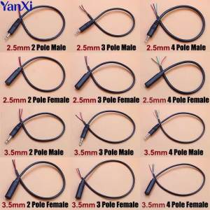 1 Chiếc 2.5 Mm/3.5 Mm Mono Stereo Cáp Âm Thanh Nam Đến Nữ Cắm Jack Kết Nối 2/3/4Pin Dây Nối Dài Cho DIY Tai Nghe Mic Sửa Chữa