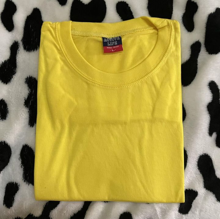 CANARY YELLOW (CORN YELLOW) ACTIVE LIFE ROUND NECK T SHIRT FOR MEN