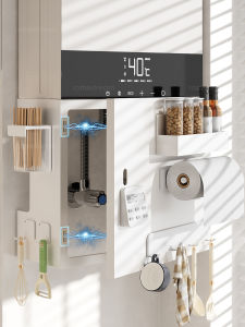 SAMEDREAM White Magnetic Door Design Cover Kitchen Gas Pipe Decorative Hole Board Wall Mounted Oven Conceal Shelf Modern Minimalist Style