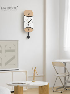 Creative Wood Grain Wall Clock Living Room Swinging Clock No Drilling Required Eco Friendly Imported Board Nordic Style Clock