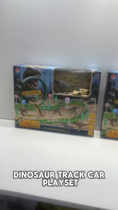 Dinosaur Track Car Playset Loop Track Speed Racing with Dinosaur & Accessories Kids Educational Toy Boys Dinasour Kereta