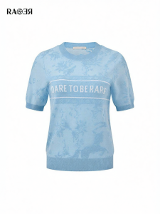 Rare | Lightweight Summer New Blue Short Sleeve Sweater Knitwear