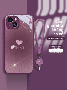 Vỏ Bảo Vệ Điện Thoại Bằng Kính Cường Lực Màu Tím Tươi Mới Cho Huawei Mate60 pro Nova11/10/9SE Honor 90/80/70 Phụ Kiện Điện Thoại Di Động