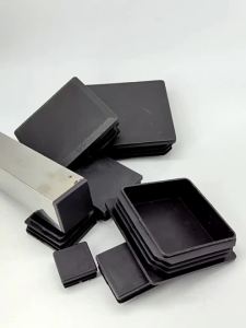 16PCS Black Rectangular Blanking End Cap Tube Plug Foot Pad Plastic Square Table and Chair Decorative Cover 13x13mm~25x25mm
