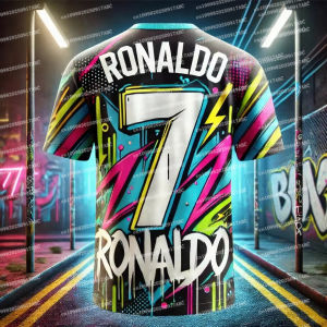 New Summer Men Tshirt Sports Style Ronaldo Jersey Fan Tshirt Dry Quickly Breathable Kid Jersey Tshirt Comfortable Women T-Shirt