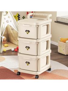 Multi-Layer Toy Storage Cabinet Floor-Mounted Bedroom Drawer Style Organizer Childrens Plaything Utility Cart Home Storage Rack