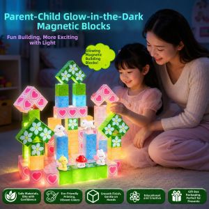 ALLofmini | Glow in the Dark Magnetic Educational Building Blocks Girls Toy