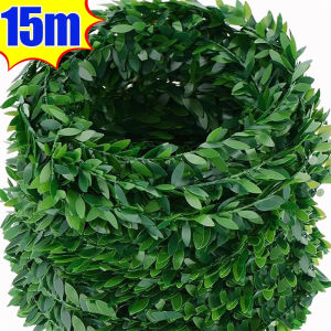 15M cây giả lá xanh Cây Nho dây sắt Cây treo bằng mây Vòng Hoa Cho Vườn tiệc cưới Nhà Tường Trang Trí Nội Thất Giả Cây Nho