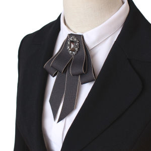 ธุรกิจผู้หญิงเนคไท COLLAR PIN อุปกรณ์เสริมสําหรับทํางานและศึกษา PURE สีเส้นด้าย-ย้อมความกว้างปกติ (7 ซม.-12 ซม.)