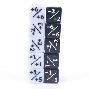 10pcs Dice Counter 5 Positive 5 Negative Used for Table Games Fun Dice White Black Teaching Childrens Party Games