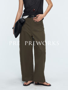 Lightweight Minimalist Scandinavian Feel Wide Leg Knife Long Pants PRE PREWORKS Commute Style Natural Waist Flared Pants