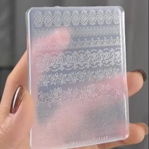 1 Bộ Khuôn Làm Móng Silicon 3D Họa Tiết Ren Hoa Hồng Rỗng Họa Tiết Caro Pháp Phụ Kiện Trang Trí Móng DIY Quyến Rũ Thanh Lịch Mẫu Làm Móng Ren