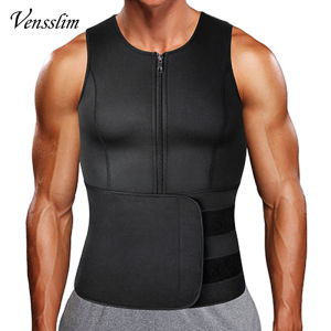 Vensslim Sauna Sweat Fat Burner Vest Men Neoprene Waist Trainer Fitness Tops Body Shaper Belly Trimmer Tops Weight Loss Corset