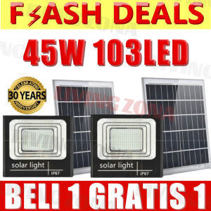 Pembelian 1 Gratis 1: Lampu Sorot Solar Cell 45 Watt & Lampu Led Tenaga Matahari