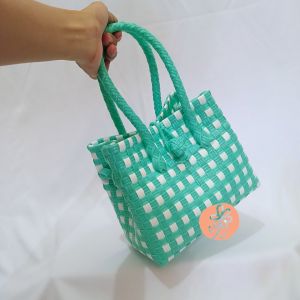 TAS ANYAMAN JALI MINI CANDY MINT TAS WANITA BAHAN PLASTIK