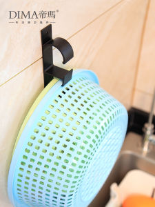 No Drilling Kitchen Bathroom Sink Basket Rack Aluminum Hanging Hook Storage Shelf for Utensils Vegetables And Other Items