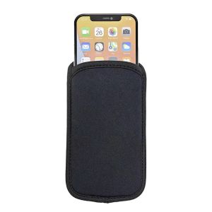 Black Direct-Insert Neoprene Waterproof Phone Pouch Shockproof Scratch-Resistant Mobile Phone Protect Bag