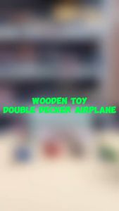 Hntob Wooden Toy Double Decker Truck Airplane People Pilot Car Parking Kids Toys Educational