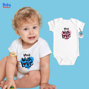 Baby Onesies PH Made With Love Newborn Baby Girl Boy Valentines Day Baby Clothes 0-12 months Infant Cotton Bodysuit