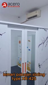 Acero Furniture - FREE PACKING KAYU - Lemari Baju Pakaian Besi Sliding Minimalis 4 Pintu XR425 XR18 XR430 XR402C