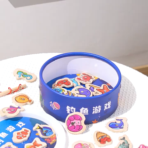 Magnetic Fishing Toy Wooden Cartoon Animals Magnetic Toys with Iron Box Baby Early Learning Toy