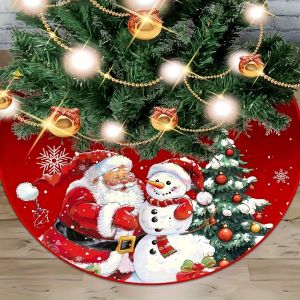 VIKAMA Santa Claus Snowman Element Christmas Tree Skirt Cushion Festive Party Indoor & Outdoor Christmas Decorations