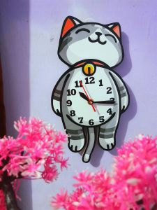 Jam dinding lucu aesthetic karakter kucing Tepar.SY