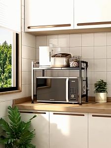 Rak Oven Rak Microwave Rak Panci Rak Bumbu Dapur Portable Ukuran Yang Bisa Disesuaikan