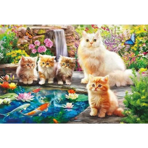 Jigsaw Puzzle for Adults 500/1000/1200/2000PCS Cats and Goldfish Artwork Mindful Game Stress Relief Decor Gift