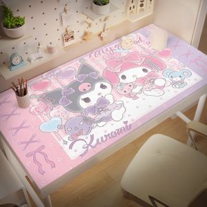 Study Desk Mat Student Writing Desk Tablecloth Classroom Desk Protective Pad Office Desk Cover Leather Cartoon Home Use