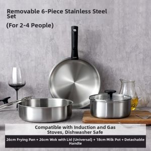 CAROTE | Detachable Handle Stainless Steel Cookware Set