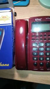 Điện thoại bàn cố định có đây chuông to bàn phím to KTEL 303 màu trắng/đỏ đô/xanh bảo hành 1 năm