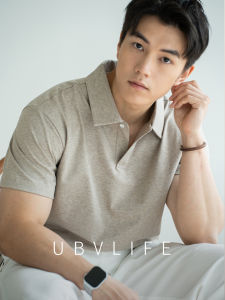 UBV | Breathable Overlapping Faux-Layered Polo Shirt Short Sleeve