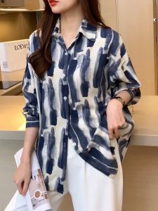 TianShun Fashion Korean Version blouse import bangkok Long Sleeved Shirt Womens Casual OL Work Shirt High Quality Chiffon Top
