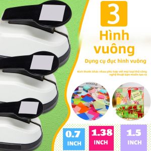 Bộ Dao Cắt Giấy Thủ Công-2 Inch Vuông Lục Giác Tam Giác Lỗ Dùi Công Cụ Tùy Chỉnh Thêu Sò Làm Thiệp Hình Dạng