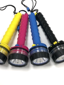 battery-powered professional underwater strong-light anti-slip flashlight for outdoor use