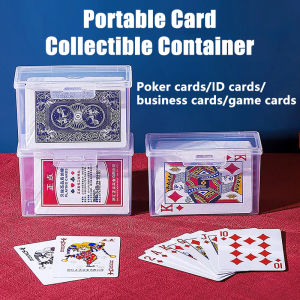Playing Card Transparent Plastic Storage Box ID Card and Business Card Holder Case Durable Portable Card Collectible Container