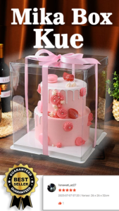 Box Kue Mika Tranparan Bening Kotak untuk Tempat Cake / Tart Ulang Tahun Dasar Putih (Kotak Kado)