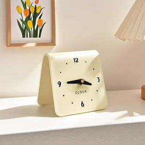 💥Dream Best🔥 Nordic Cream Table Clock Vintage Alarm Clock Bedside Silent Clock Watch Creative Living Room Pendulum Clock Tabletop Home Decor