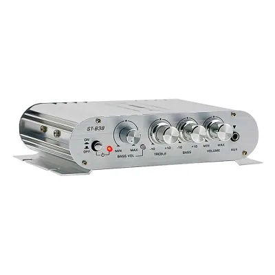 ST-838 HiFi 2.1 Channel Subwoofer Amplifier Bass and Treble Adjustment 80W*2 Black Car Home Amp Mini Media Player