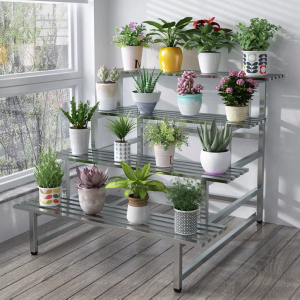 🔥Ready Stock🔥Stainless Steel Flower Rack Rak Bunga Bertingkat Rak Pot Rack Gardening Stand Plant Rack