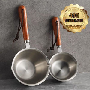 หม้อโรยน้ำมันสแตนเลสสตีล410ขนาด150/300มล. กระทะน้ำมันร้อนอเนกประสงค์พร้อมที่จับห้องครัวเครื่องใช้ในครัวหม้อต้มนม